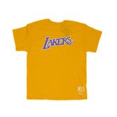 Mitchell & Ness Worn Logo / Wordmark Tee Los Angeles Lakers - Keltainen - Lyhythihainen T-paita