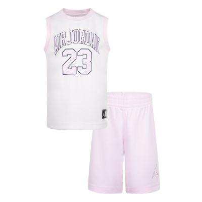 Jordan Girls Muscle Tank And Shorts 2pc Set Pink Foam - Vaaleanpunainen - set