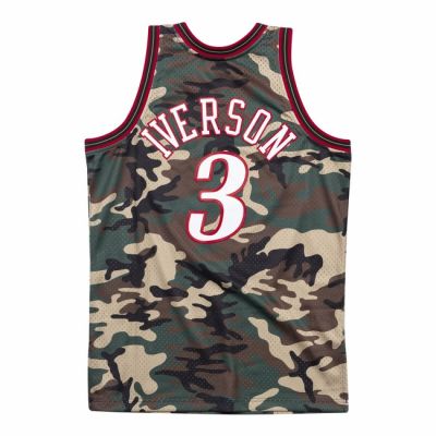 Mitchell & Ness Woodland Camo Swingman Jersey Philadelphia 76Ers 1997-98 Allen Iverson - Vihreä - Jersey Mitchell & Ness Woodland Camo Swingman Jersey Philadelphia 76Ers 1997-98 Allen Iverson - Vihreä - Jersey
