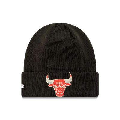 New Era Knit Medium NBA Metallic Chicago Bulls Beanie - Musta - Korkki
