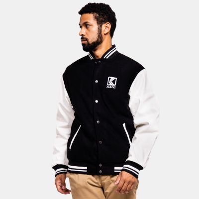 Karl Kani OG Fake Leather Block College Jacket Black - Musta - Takki Karl Kani OG Fake Leather Block College Jacket Black - Musta - Takki