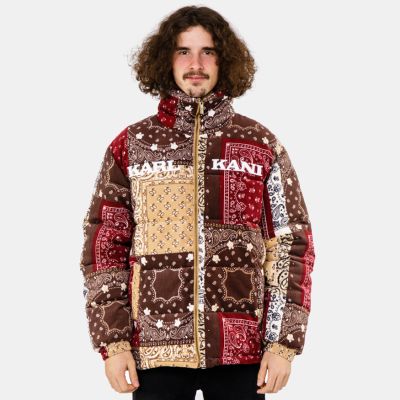 Karl Kani Retro Paisley Corduroy Puffer Jacket - Ruskea - Takki Karl Kani Retro Paisley Corduroy Puffer Jacket - Ruskea - Takki