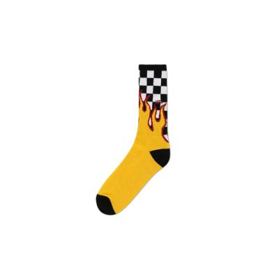 Vans Flame Check Crew Socks - Keltainen - Sukat