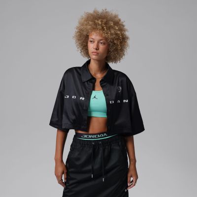 Jordan Flight Women's Woven Top Black - Musta - Lyhythihainen T-paita Jordan Flight Women's Woven Top Black - Musta - Lyhythihainen T-paita