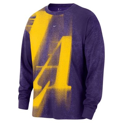 Nike Los Angeles Lakers Essential Anthem Men's Long-Sleeve Basketball T-Shirt Field Purple - Monivärinen - Lyhythihainen T-paita Nike Los Angeles Lakers Essential Anthem Men's Long-Sleeve Basketball T-Shirt Field Purple - Monivärinen - Lyhythihainen T-paita