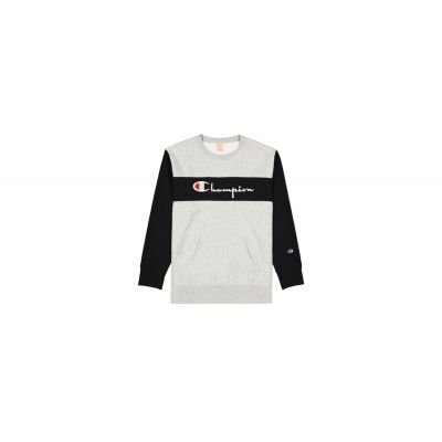 Champion Colour Block Kangaroo Pocket Reverse Weave Sweatshirt - Harmaa - Huppari