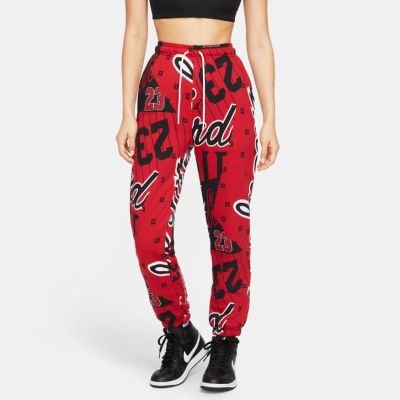 Jordan Fleece All-Over Printed Wmns Pants - Punainen - Housut Jordan Fleece All-Over Printed Wmns Pants - Punainen - Housut