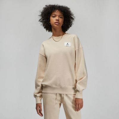 Jordan Essentials Wmns Fleece Crew Sweatshirt Sanddrift - Ruskea - Huppari