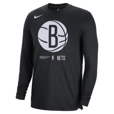 Nike Dri-FIT NBA Brooklyn Nets Long-Sleeve Top - Musta - Lyhythihainen T-paita