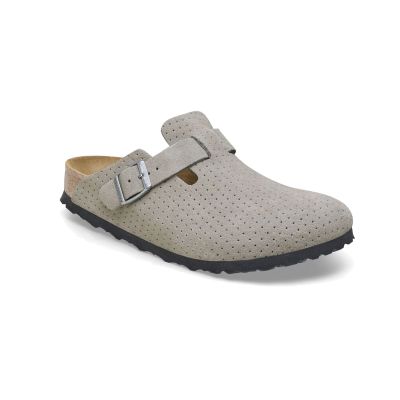 Birkenstock Boston BS Suede Embossed Regular Fit Grey - Harmaa - Sandaalit Birkenstock Boston BS Suede Embossed Regular Fit Grey - Harmaa - Sandaalit