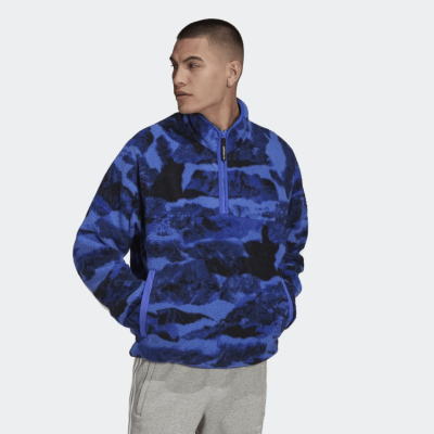 adidas Originals Adventure Polar Fleece Allover Print Zip - Sininen - Huppari adidas Originals Adventure Polar Fleece Allover Print Zip - Sininen - Huppari