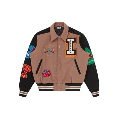 ICECREAM Trick Shot Collared Varsity Jacket - Ruskea - Takki ICECREAM Trick Shot Collared Varsity Jacket - Ruskea - Takki