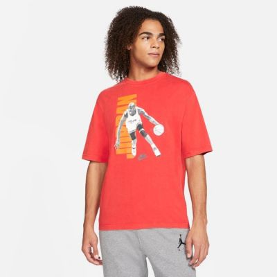 Nike M J Vintage Washed Crossover Tee - Punainen - Lyhythihainen T-paita