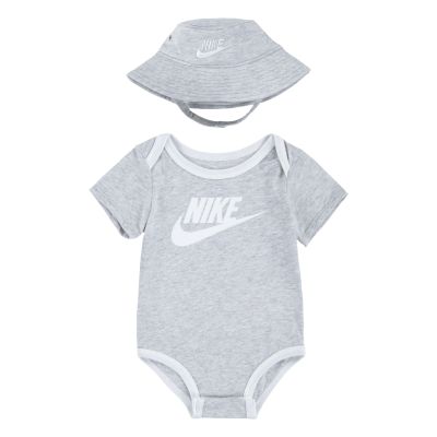 Nike Infant Core Bucket Hat & Bodysuit 2pc Set Heather Grey - Harmaa - set
