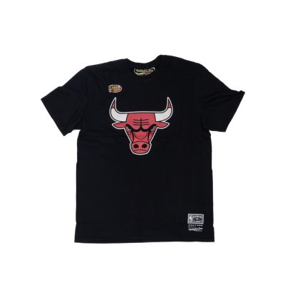 Mitchell & Ness Worn Logo / Wordmark Tee Chicago Bulls - Musta - Lyhythihainen T-paita