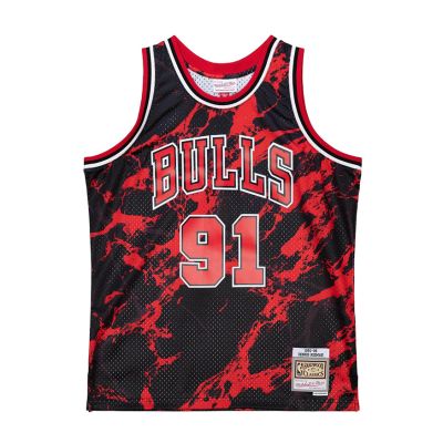 Mitchell & Ness NBA Chicago Bulls Dennis Rodman Team Marble Swingman Jersey - Musta - Jersey